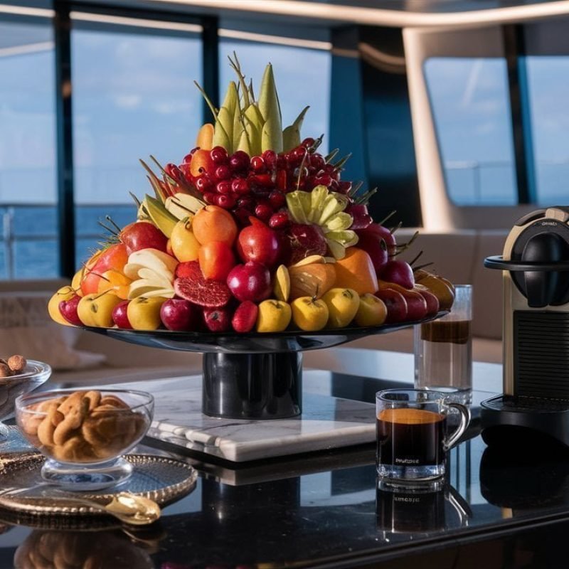 Foood offer in zaya nurai island luxury yacht trip package